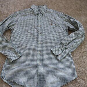 Polo by Ralph Lauren Green and White Check Button-Down Shirt